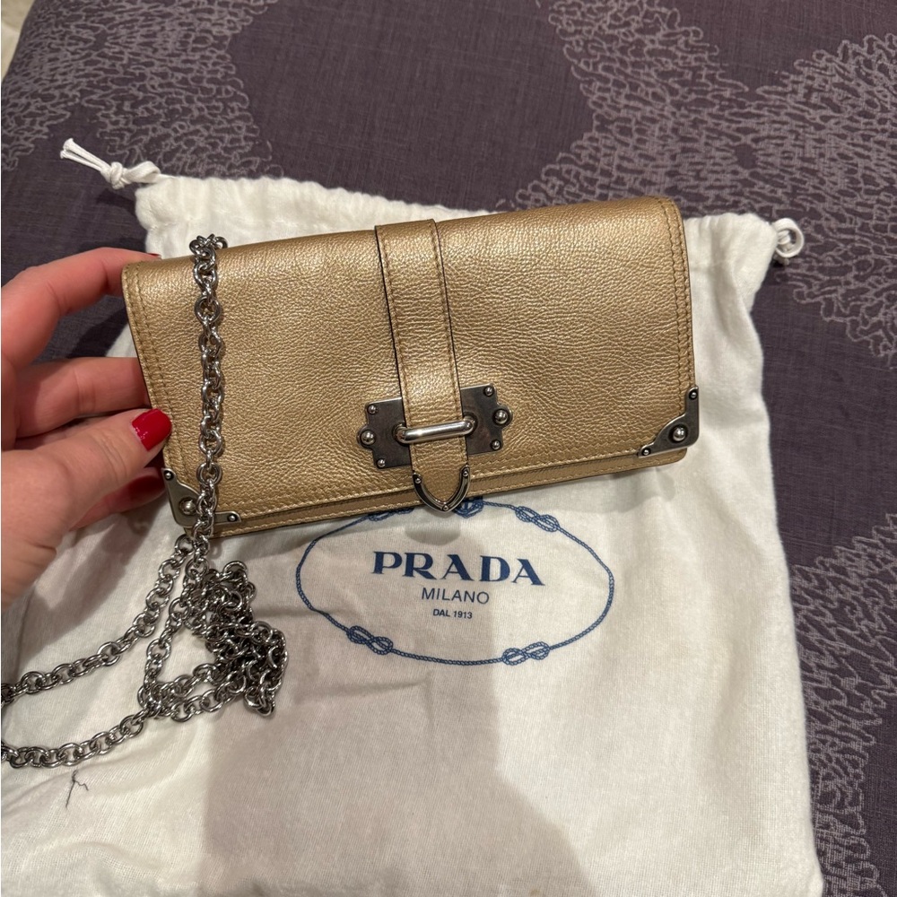 Prada Gold Chain Wallet